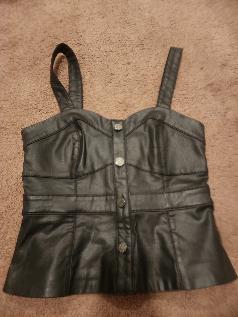 NWT WHBM Black Corset Top, Sz 2